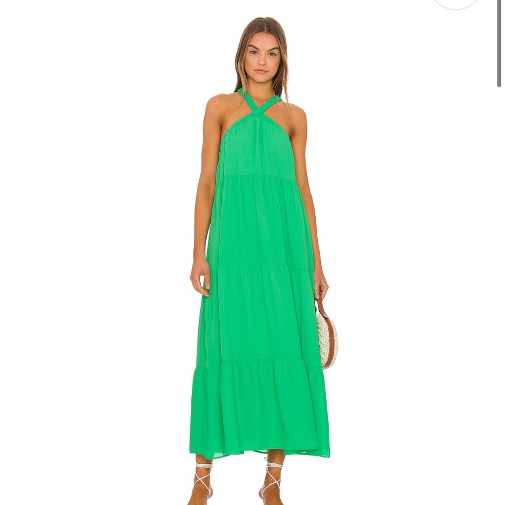 Show Me Your Mumu Hallie Halter Dress in Green